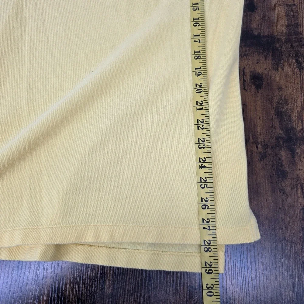 Polo Ralph Lauren‎ Polo Shirt Mens XL Yellow Solid Made in USA Casual Pony